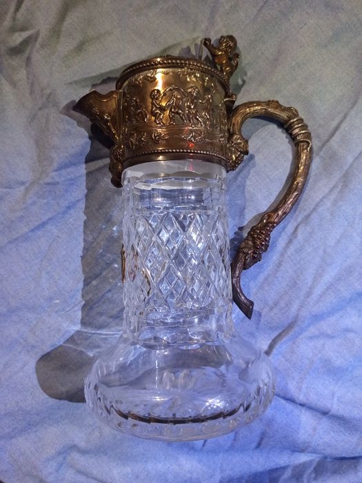 Jarro topázio prata / casquinha e cristal.