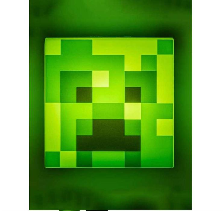 Minecraft Creeper lampka nocna czujnik nocny 10x10cm na ścianę biurko