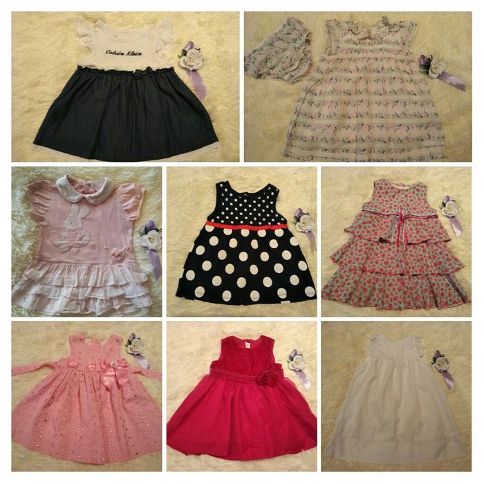Красивые платья Next, H&M, Carter's, C.Klein 6-12-18 мес.