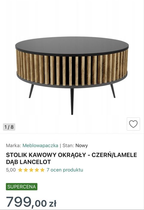 Stolik kawowy z lamelami