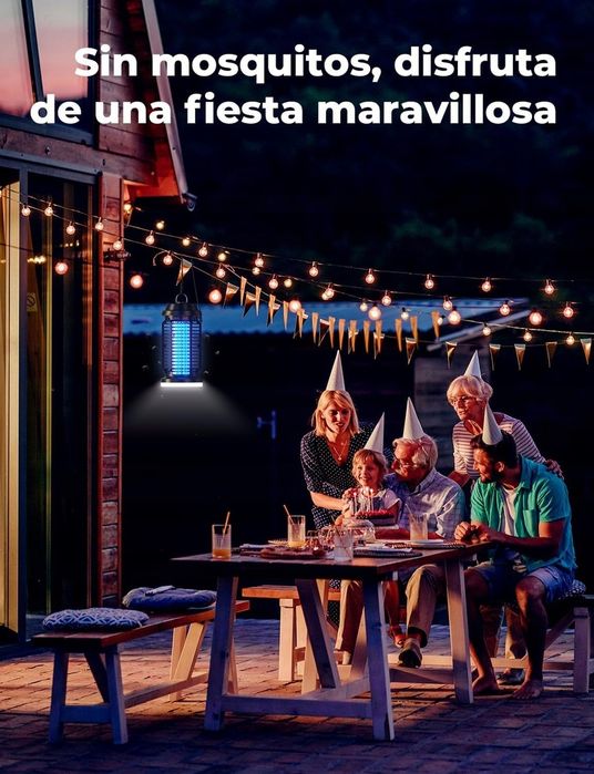 Lampa Owadobójcza Ogrodowa 2w1 Na Komary UV 4200V 15W IPX4