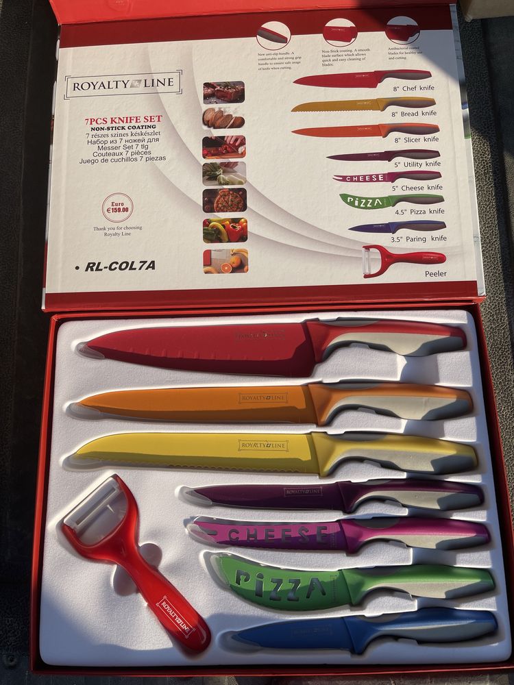 Zestaw 7 noży kuchennych marki RoyaltyLine