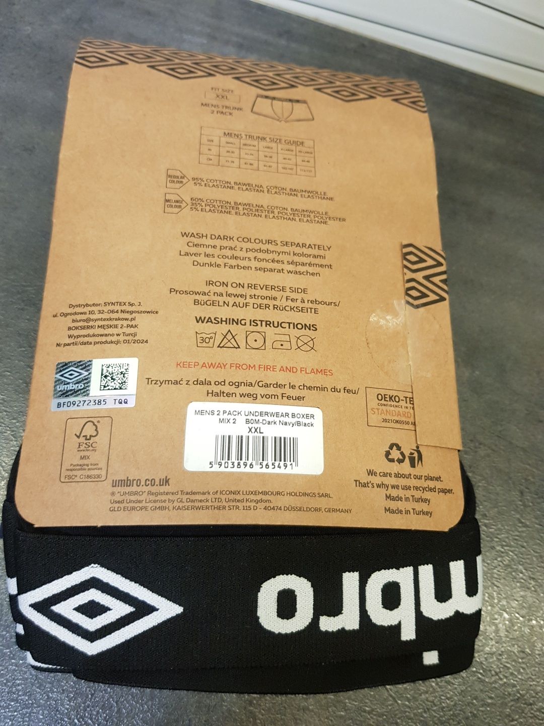 Umbro Bokserki 2 pack XXL