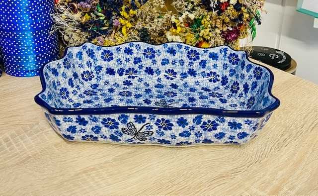 Ceramika Bolesławiec. Zapiekacz falowany 29 cm (2254)