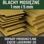 Blachy mosiężne 1 mm i 5 mm – odpady produkcyjne – cięcie laserowe 2D