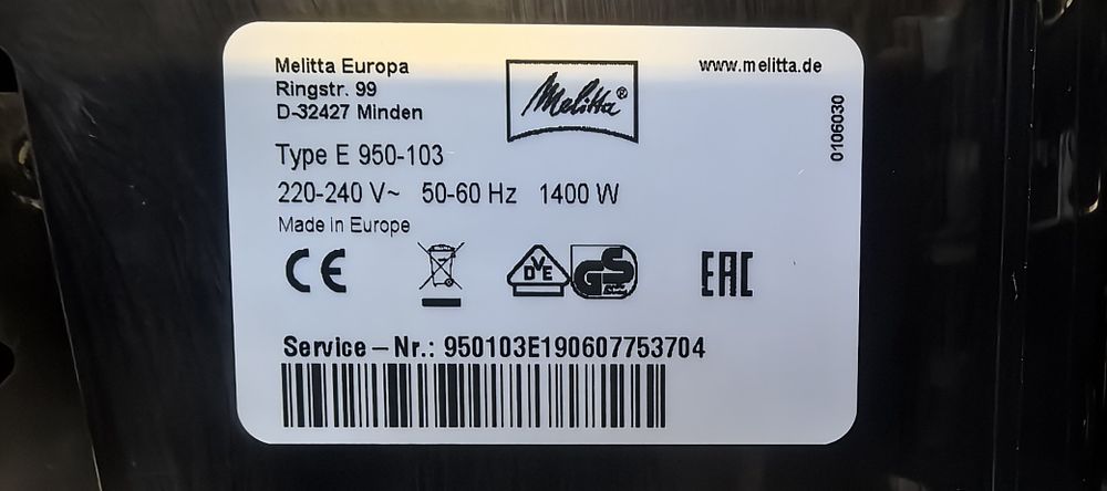 Кавові машини Melitta Caffeo Solo1/2/3