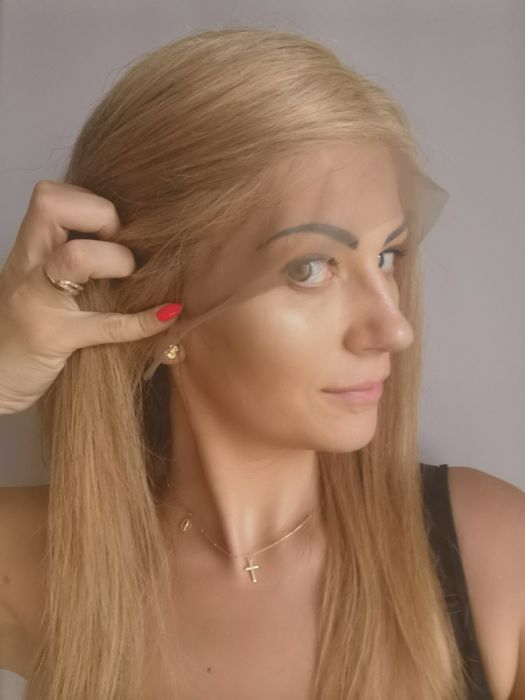 Peruka NATURALNA z włosów ludzkich blond