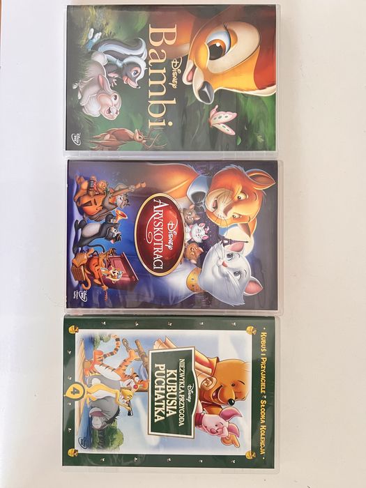 Dvd trzy plyty Bambi Arystokraci Kubus Puchatek