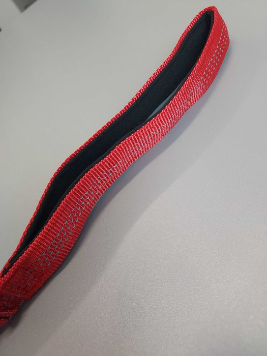 Szelki i smycz odblaskowa dla psa kota S czerwone miękkie dł. 147cm