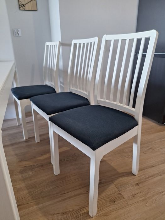 Stół rozkładany 180/240x90 i 6 krzeseł EKEDALEN IKEA  biały + pokrowce