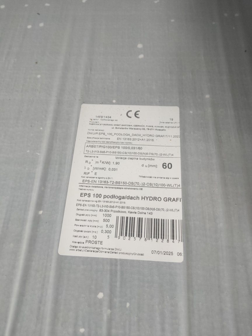 Styropian podłogowy grafit EPS 100 6cm