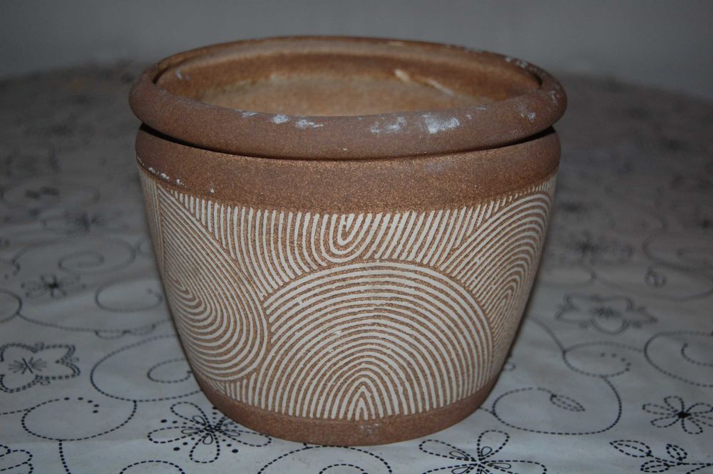 Doniczka ceramiczna i osłonka - zestaw