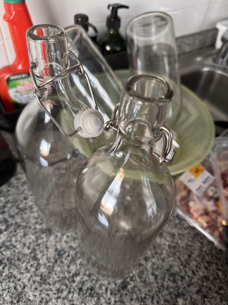 4 Garrafas ikea vidro novas KORKEN 1 L