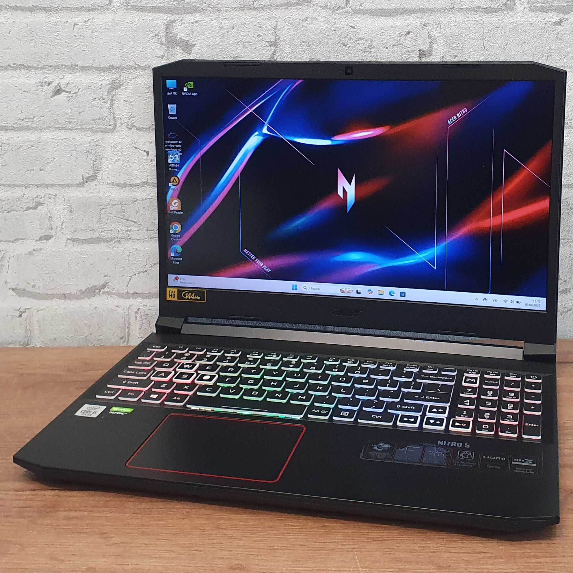 Игровой ноутбук Acer Nitro• i5-10300H •RTX2060•512SSD• 16ГБ • Гарантія