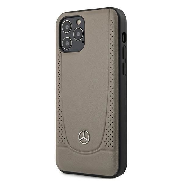 Etui Mercedes iPhone 12 Pro Max Brązowe, Skóra Perforowana