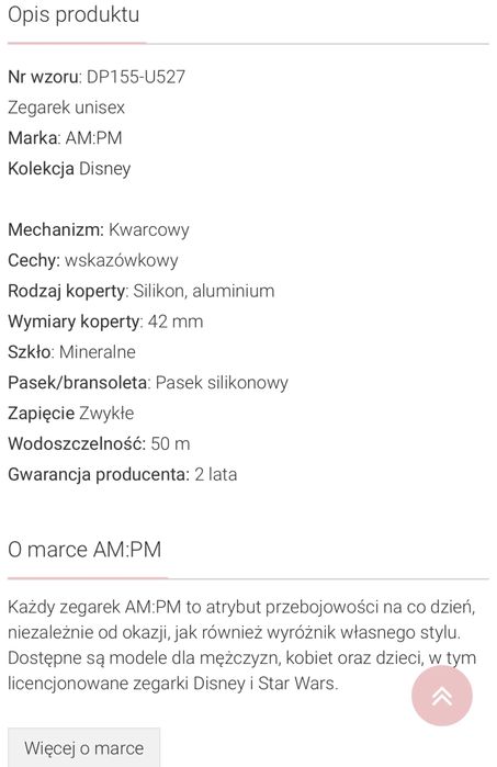 Nowy zegarek Disney Myszka Minnie Apart