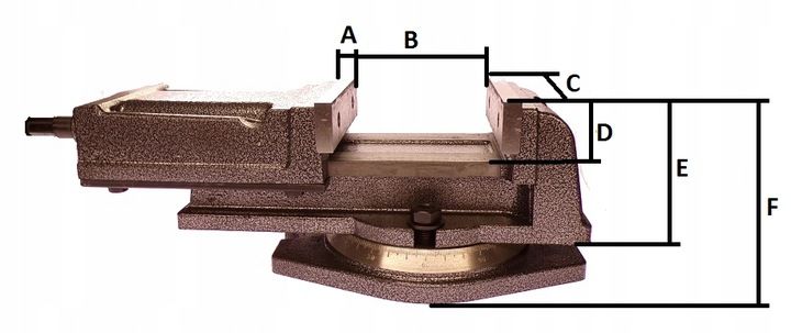 Imadło Maszynowe 125mm Z Podstawą Obrotową Obrotowe Do Frezarki Wierta