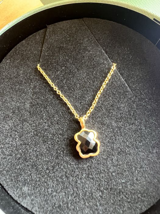 Colar tous prata vermeil e onix