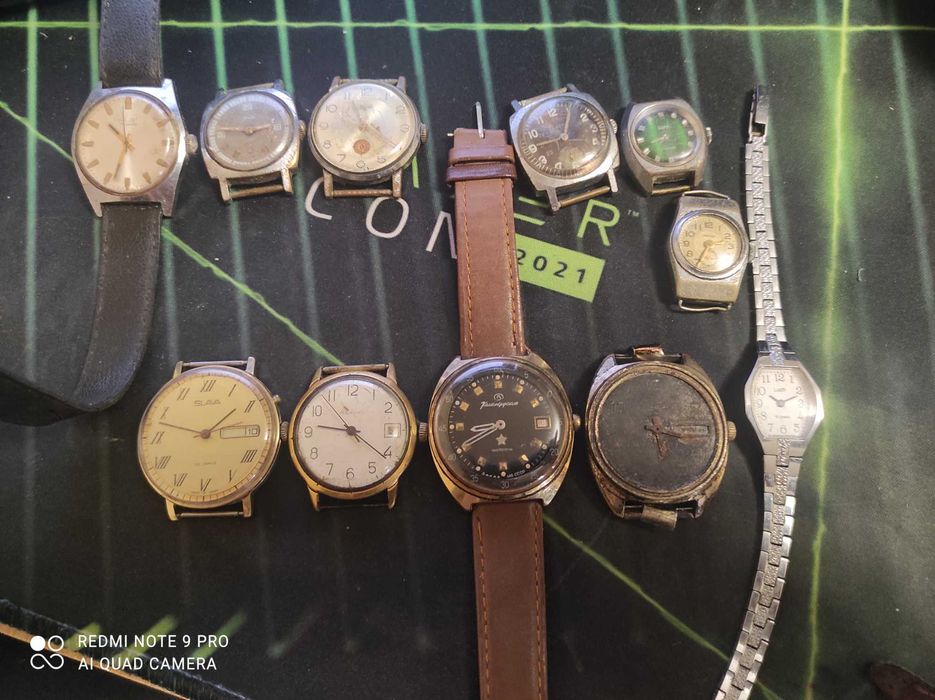 Часы ссср Командирские , Ракета , Слава и др. позолота Au20