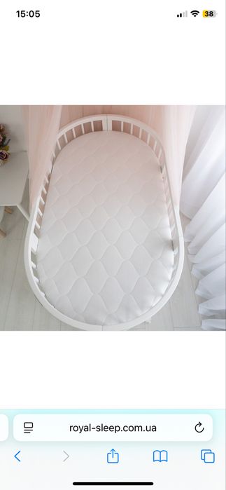 Овальная кроватка Royal Sleep 9в1 Белая