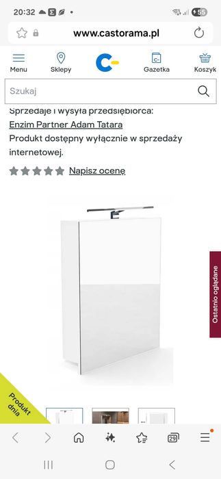 Szafka łazienkowa z lustrem i oświetleniem