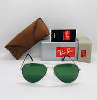 Солнцезащитные очки Ray Ban Aviator Large Metal 3026 Green 62мм стекло