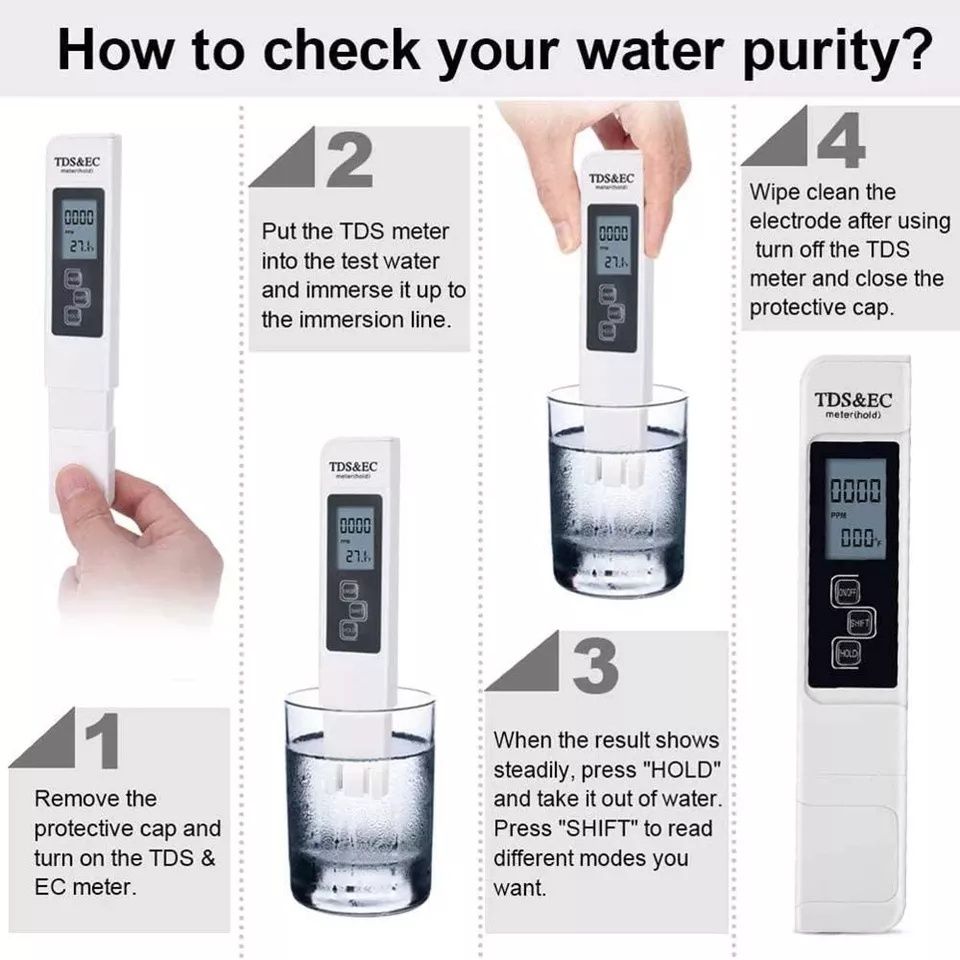 Teste Medidor Digital de TDS Pureza qualidade de água NOVO