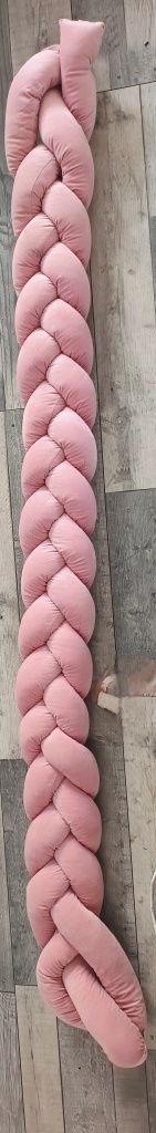 Warkocz ochraniacz do łóżeczka AMY – 200 cm, różowy