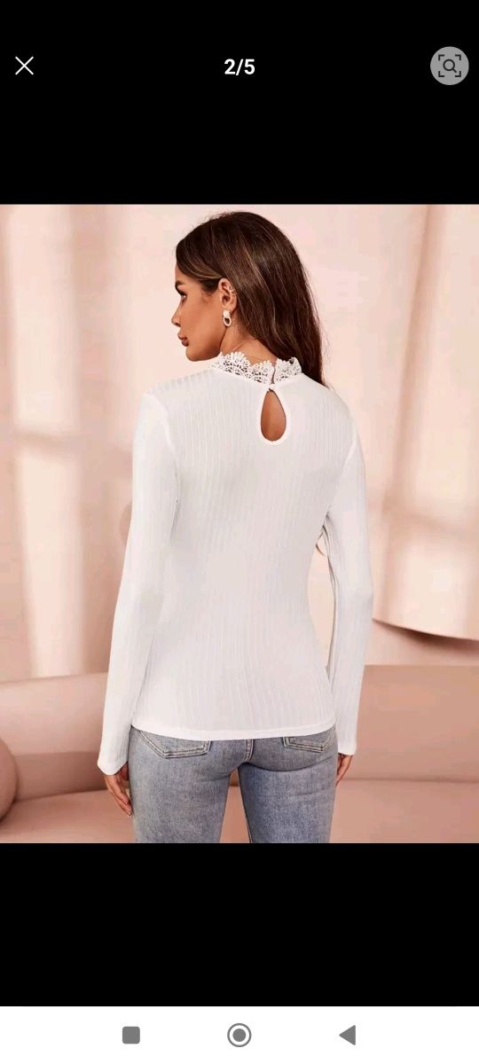 Elegancka bluzeczka z gipiurą r. M/L