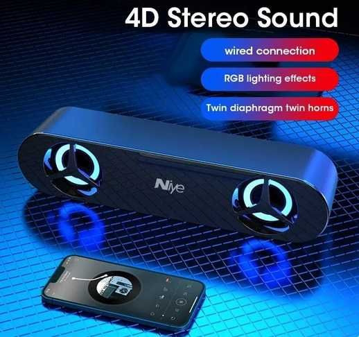 4D Soundbar Subwoofer Surround z światło RGB głośnik kino domowe lapto