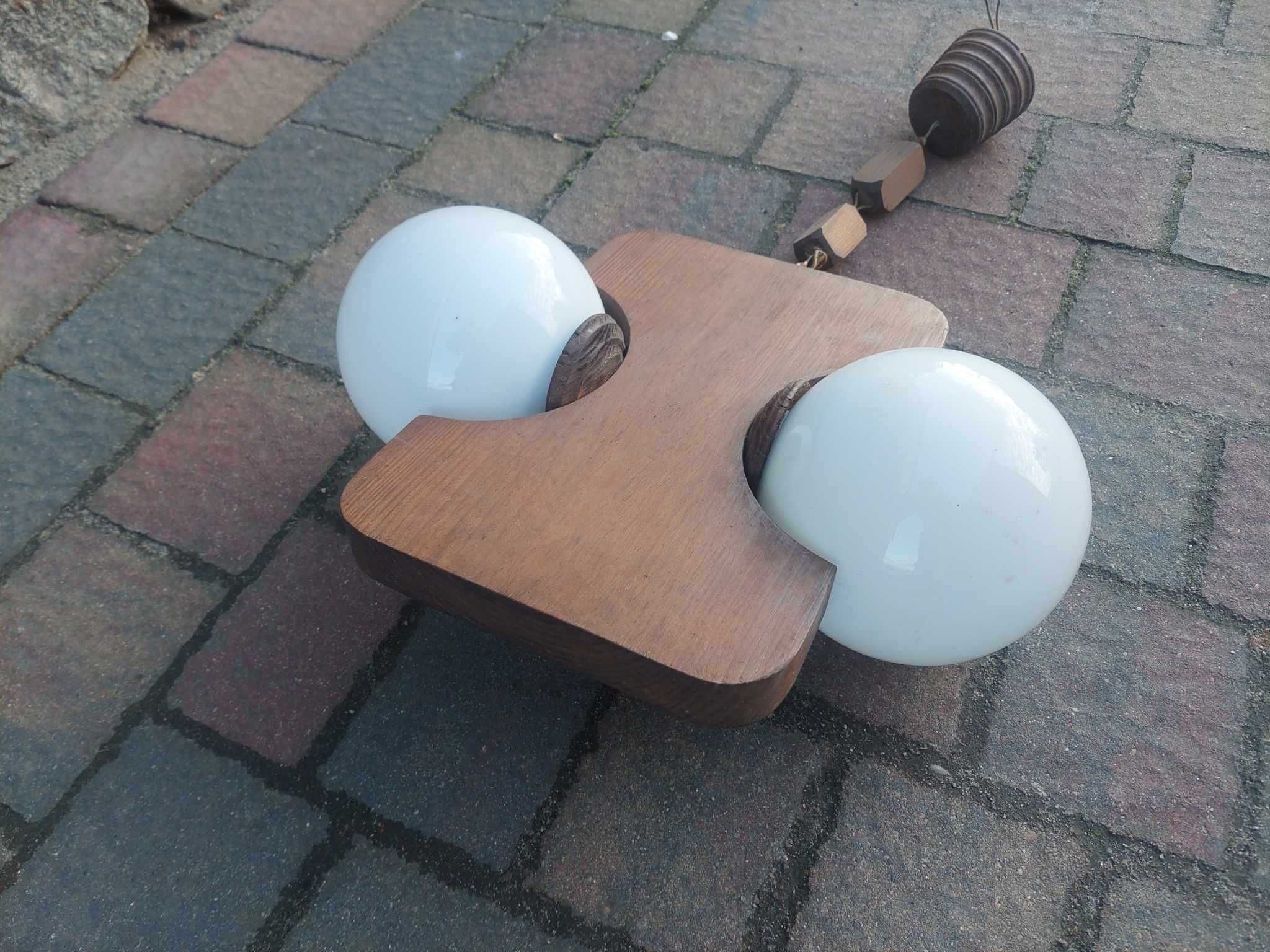 Lampa PRL rękodzieło.