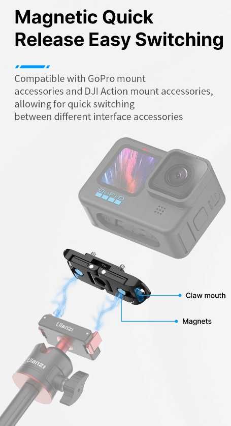 Gopro 13,12, 11, 10, 9, 8, szybkie mocowanie od DJI Action na zatrzask