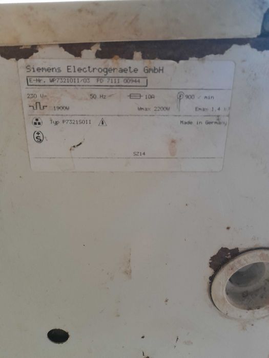 Пральна машина на деталі Simens Elektrogeraete GmbH