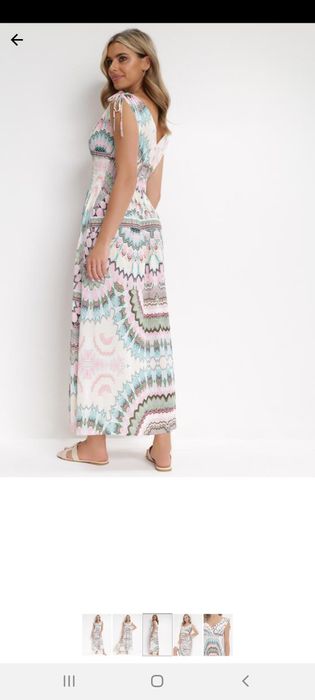 Wiskozowa sukienka długa ze wzorem maxi
