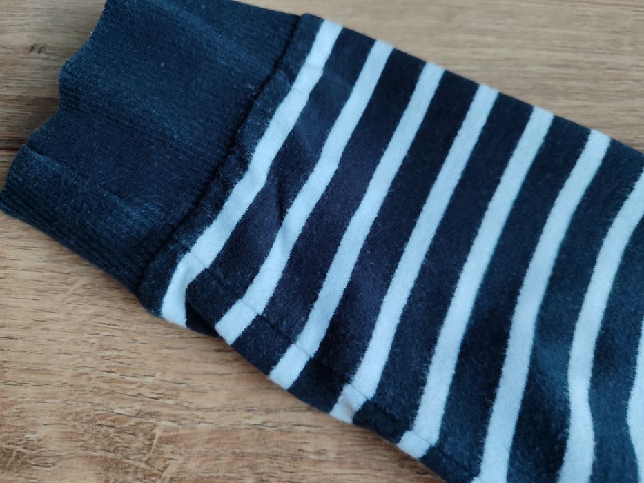 Granatowa bluza w paski ze złotą kotwicą S/M bluzka 36/38