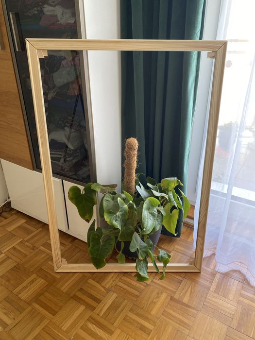 Drewniana rama 100cm x70cm do pomalowania nowa obraz lustro sosnowa