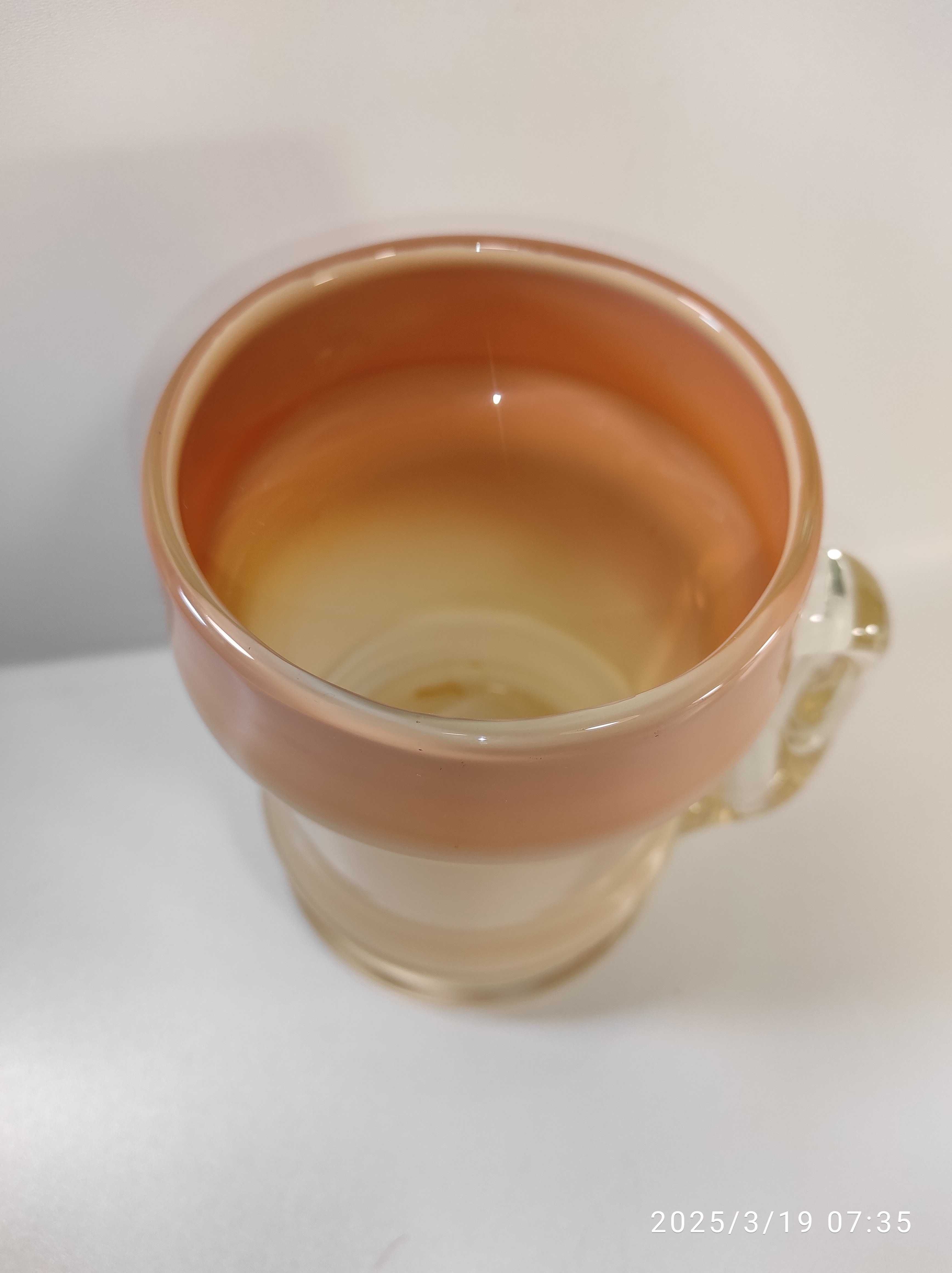 Kufel HS Tarnowiec kolor blado żółty pomarańczowy  wys 17cm