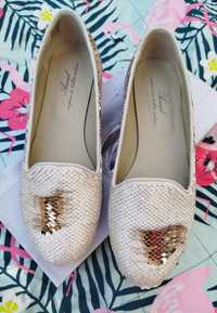 Anniel 38 39 nowe buty cekiny loafersy mokasyny