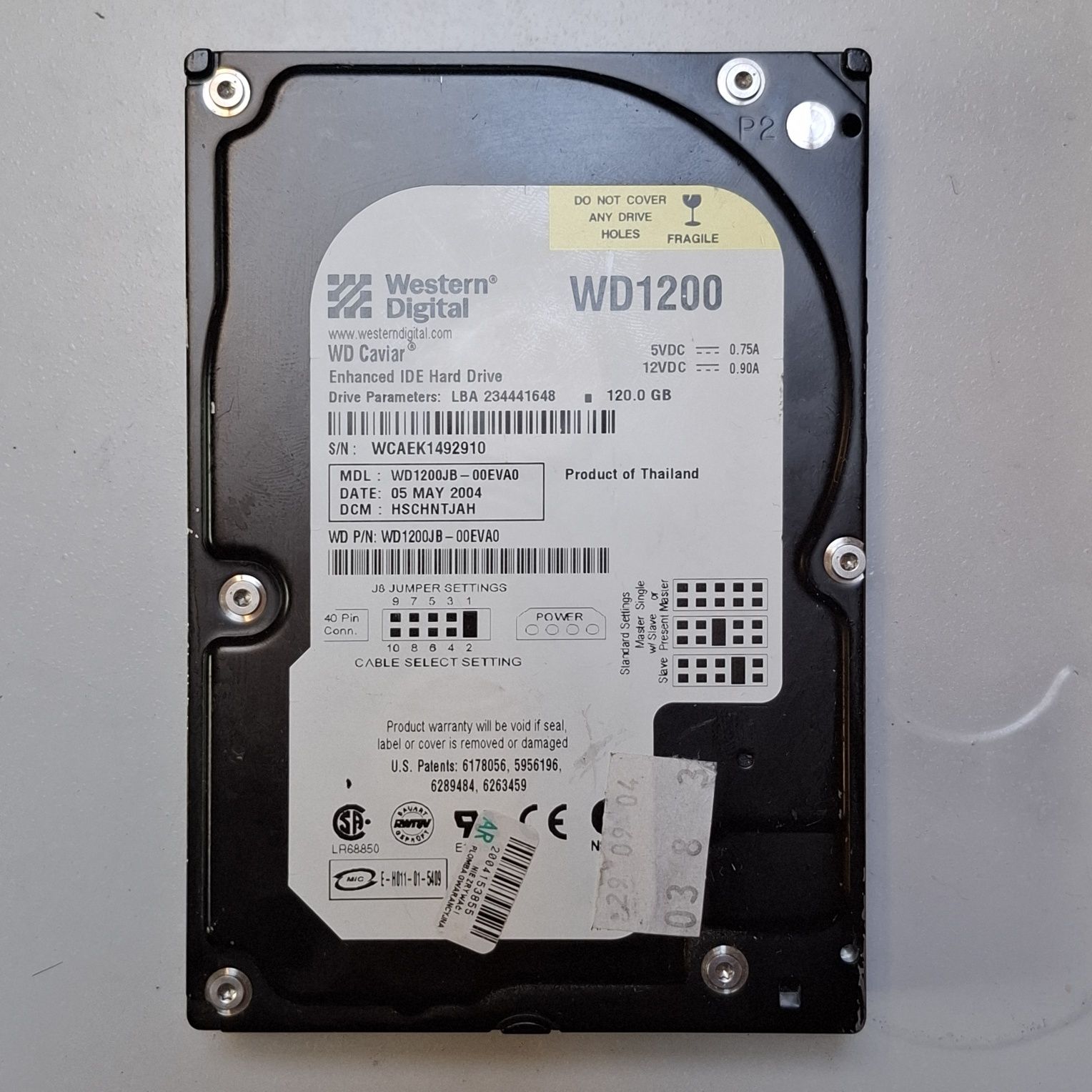Dysk twardy 3.5" HDD WD Caviar 120gb IDE/PATA WD1200JB-00EVA0