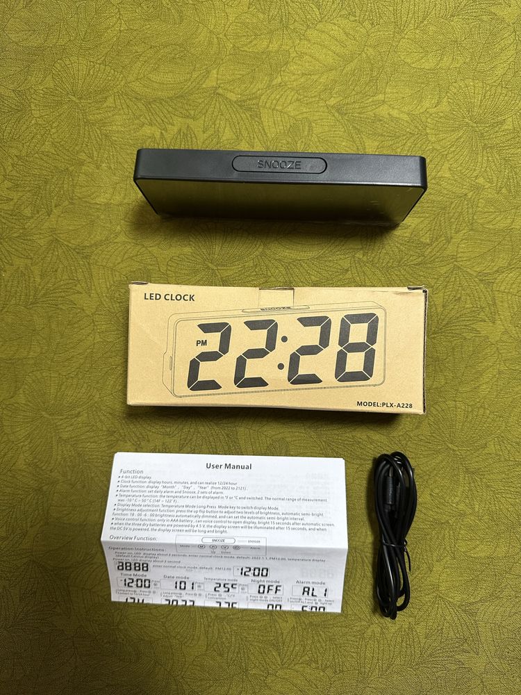 Годинник LED електронний настільний цифровий A228 Часы электронные LED