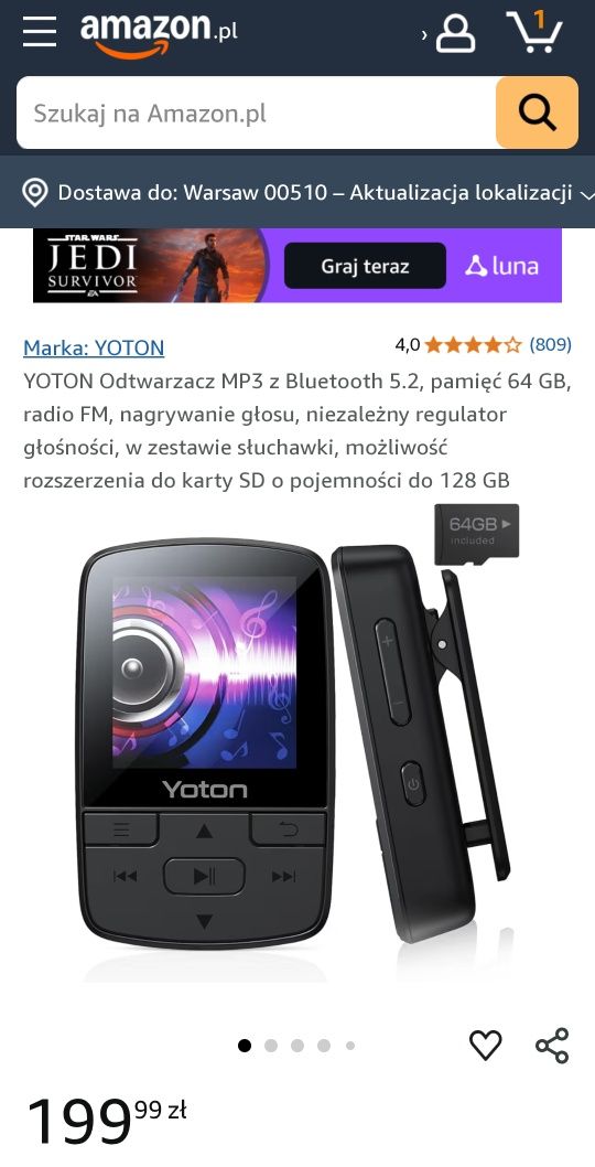 Odtwarzacz MP3 Yotom YM03 Radio FM !