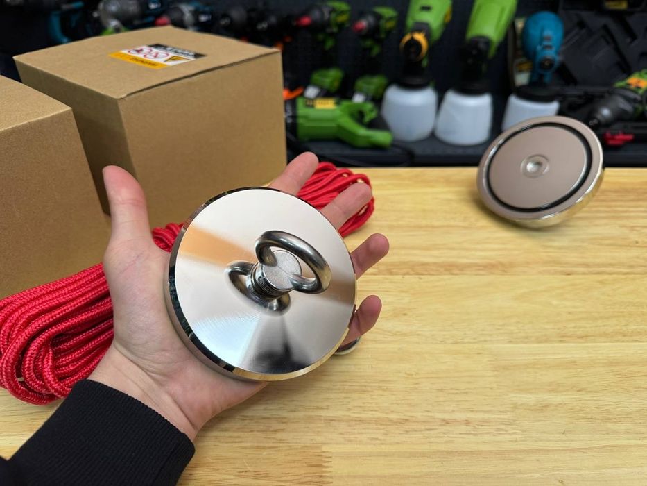 Магнит 450кг+ Верёвка 20м 260кг +Карабин Магнит Поисковый Неодимовый