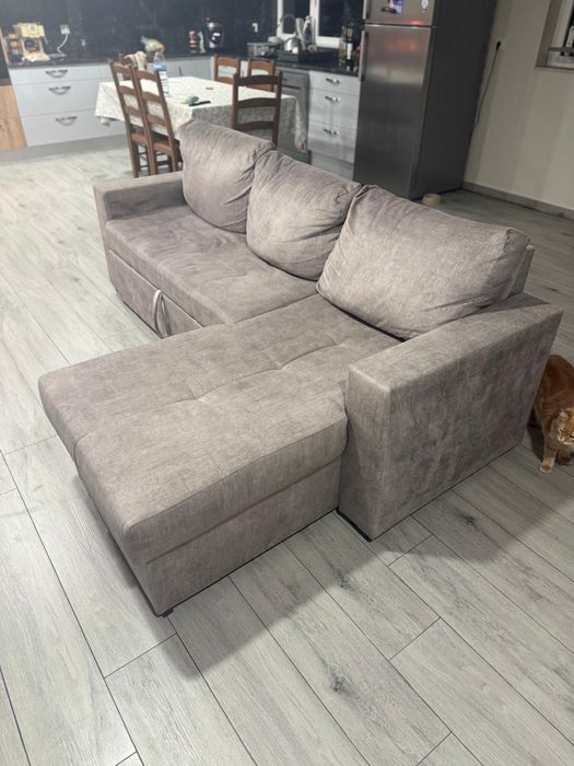 Sofá cama com chaise lounge