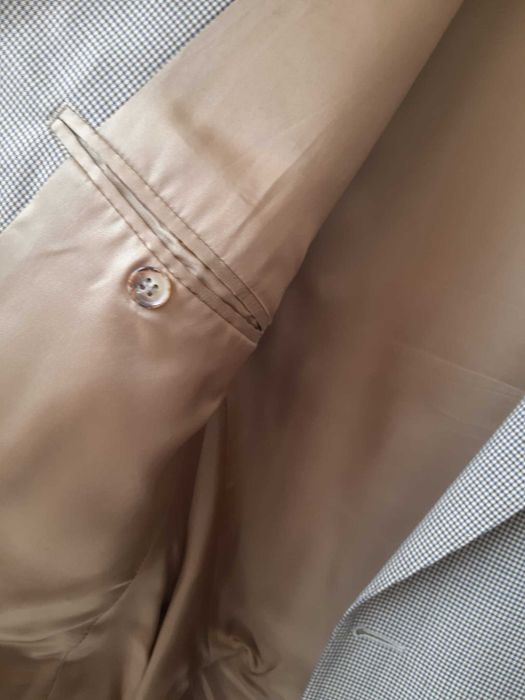 Blazer/Casaco padrão pied de poule em tom castanho