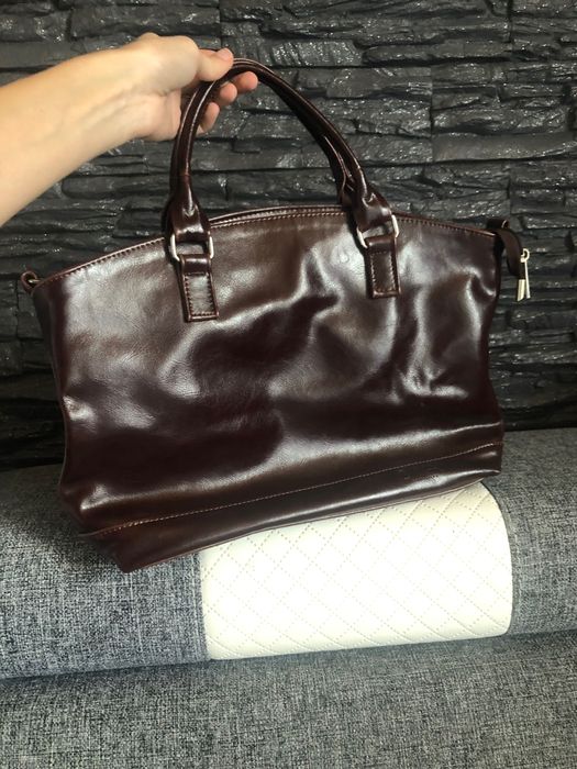 Skórzana brązowa torebka damska