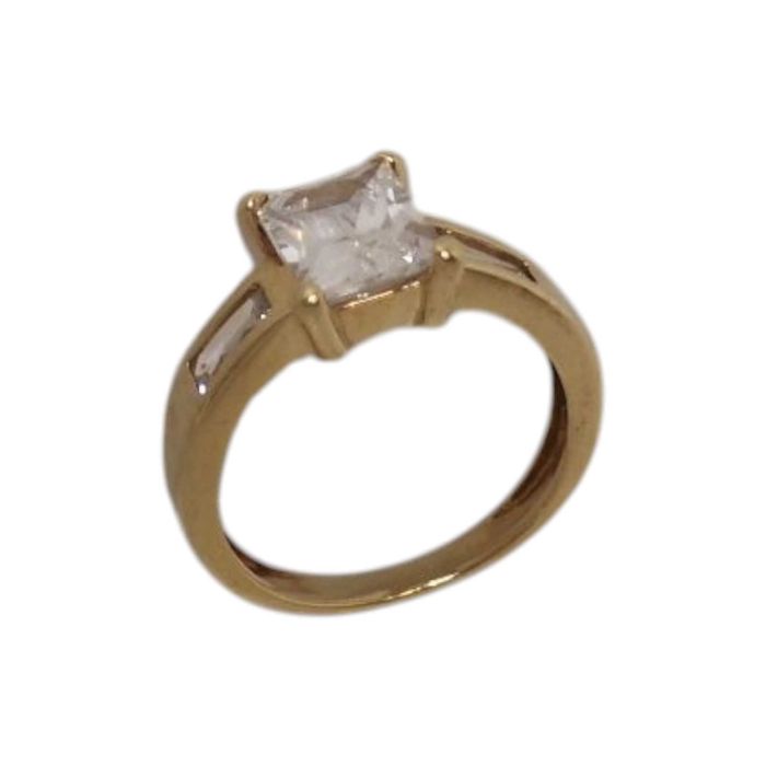 Śliczny pierścionek z dużym prostokątnym oczkiem 3,15 (G) / 585 / R. 9