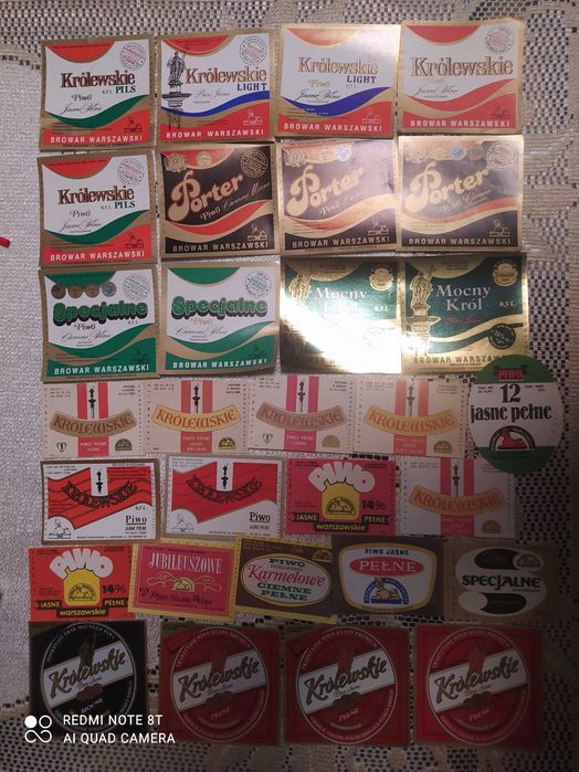 Zestaw etykiet na piwo browar Królewski  Warszawa
