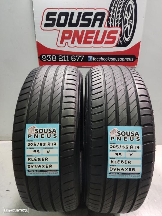 2 pneus semi novos 205-55r17 kleber - oferta dos portes 100 Euros