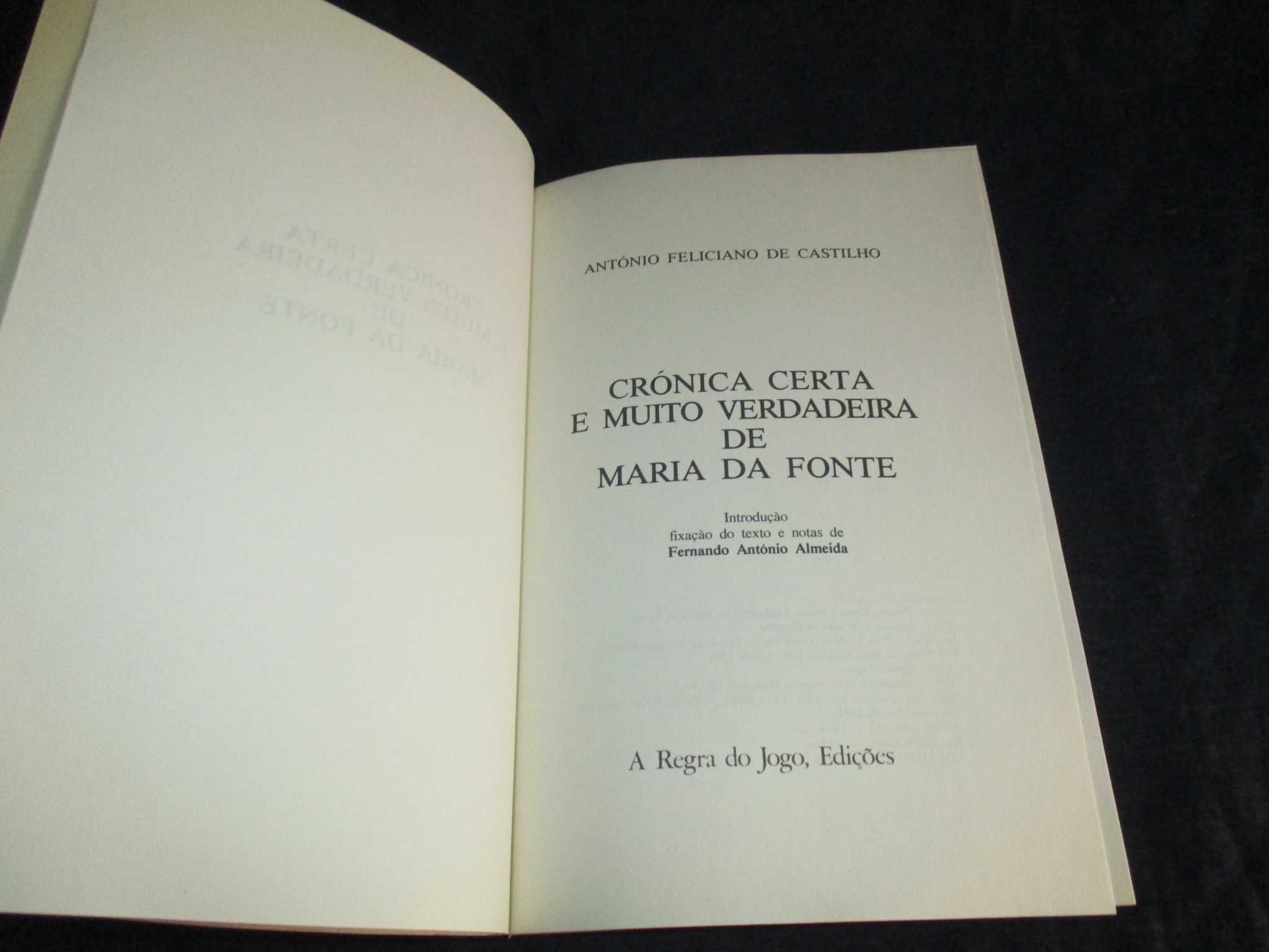 Livro Crónica Certa e muito Verdadeira de Maria da Fonte