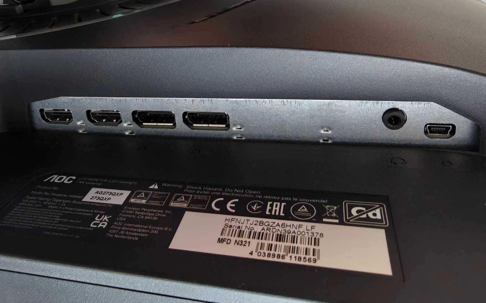 Monitor AOC AG273QXP 27" QHD Nano IPS 170Hz